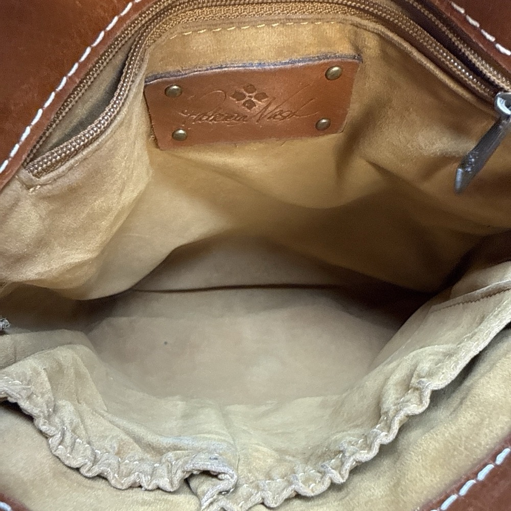 Patricia Nash Venezia Crossbody Bag Cognac Brown Messenger Purse Genuine Leather - Picture 10 of 10